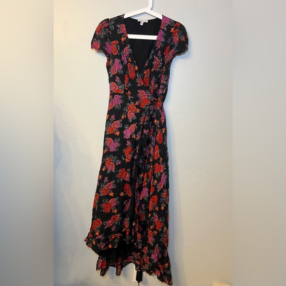 Patrons of Peace Floral Print Rose Maxi Wrap Dress - Picture 2 of 4